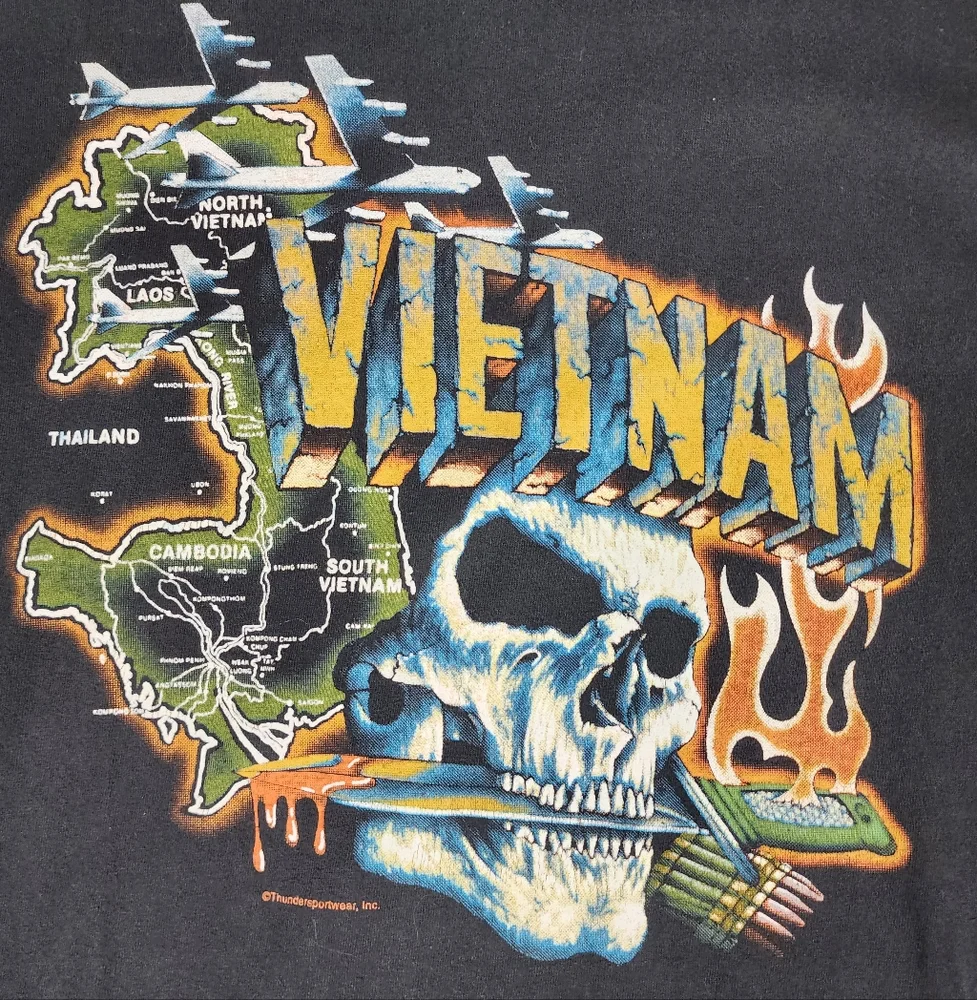 Rare 90s Vietnam Graphic Biker T-shirt! - Picture 2 of 6